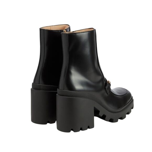 NIB Gucci Horsebit Ankle Boots EU 37 US 7 Black Leather Platform Bootie $1,590 - Picture 2 of 14
